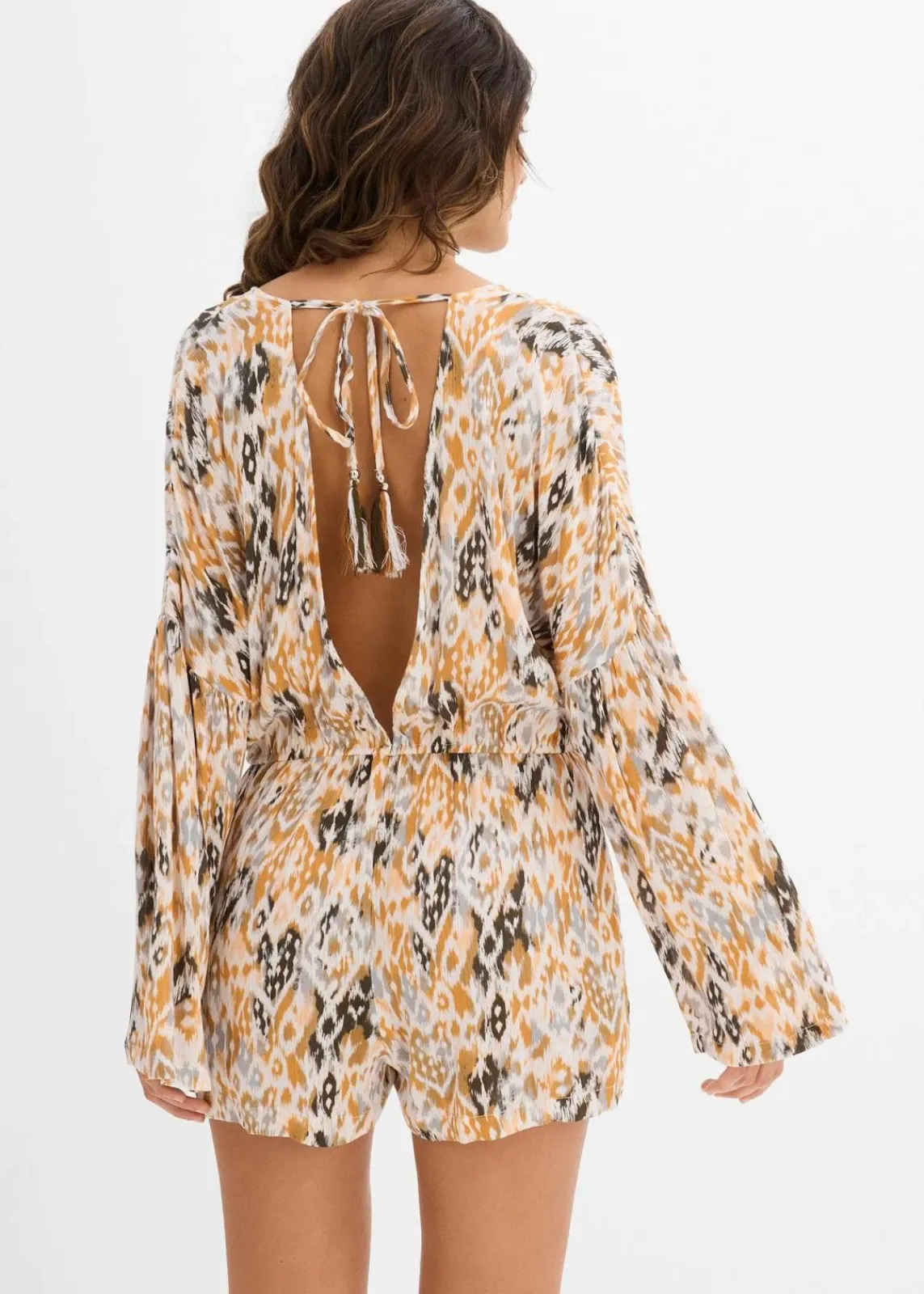 bonprix Nachhaltigere Materialien|Jumpsuits^Kurzer Jumpsuit aus fließender Viskose weiß bedruckt