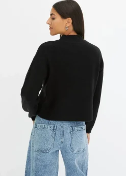bonprix Bekleidung·Umstandsmode|Strickmode^Kurzer Pullover schwarz