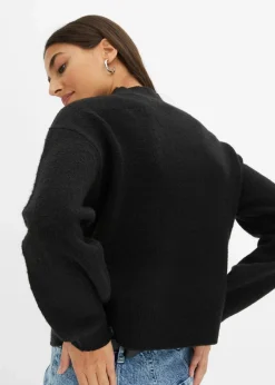 bonprix Bekleidung·Umstandsmode|Strickmode^Kurzer Pullover schwarz