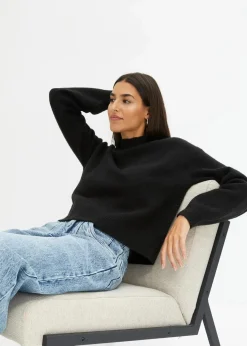 bonprix Bekleidung·Umstandsmode|Strickmode^Kurzer Pullover schwarz