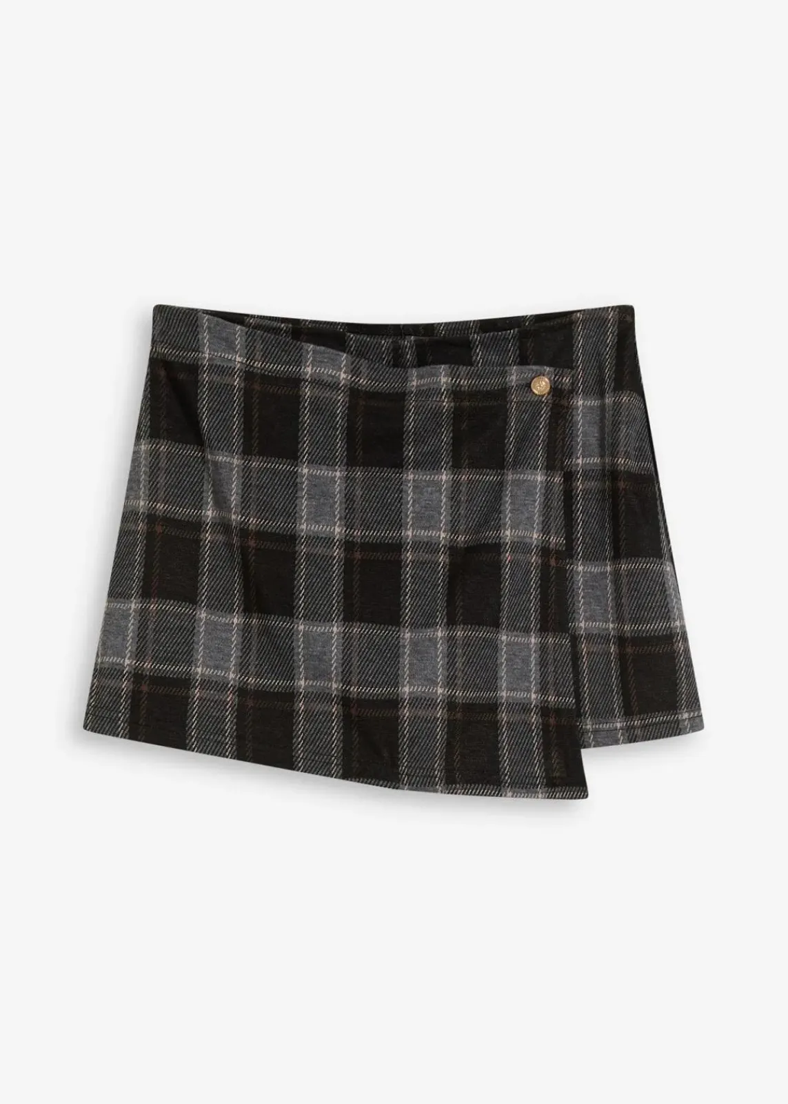 bonprix Hosen|Shorts^Kurzer Skort mit Schmuck-Knopf grau kariert