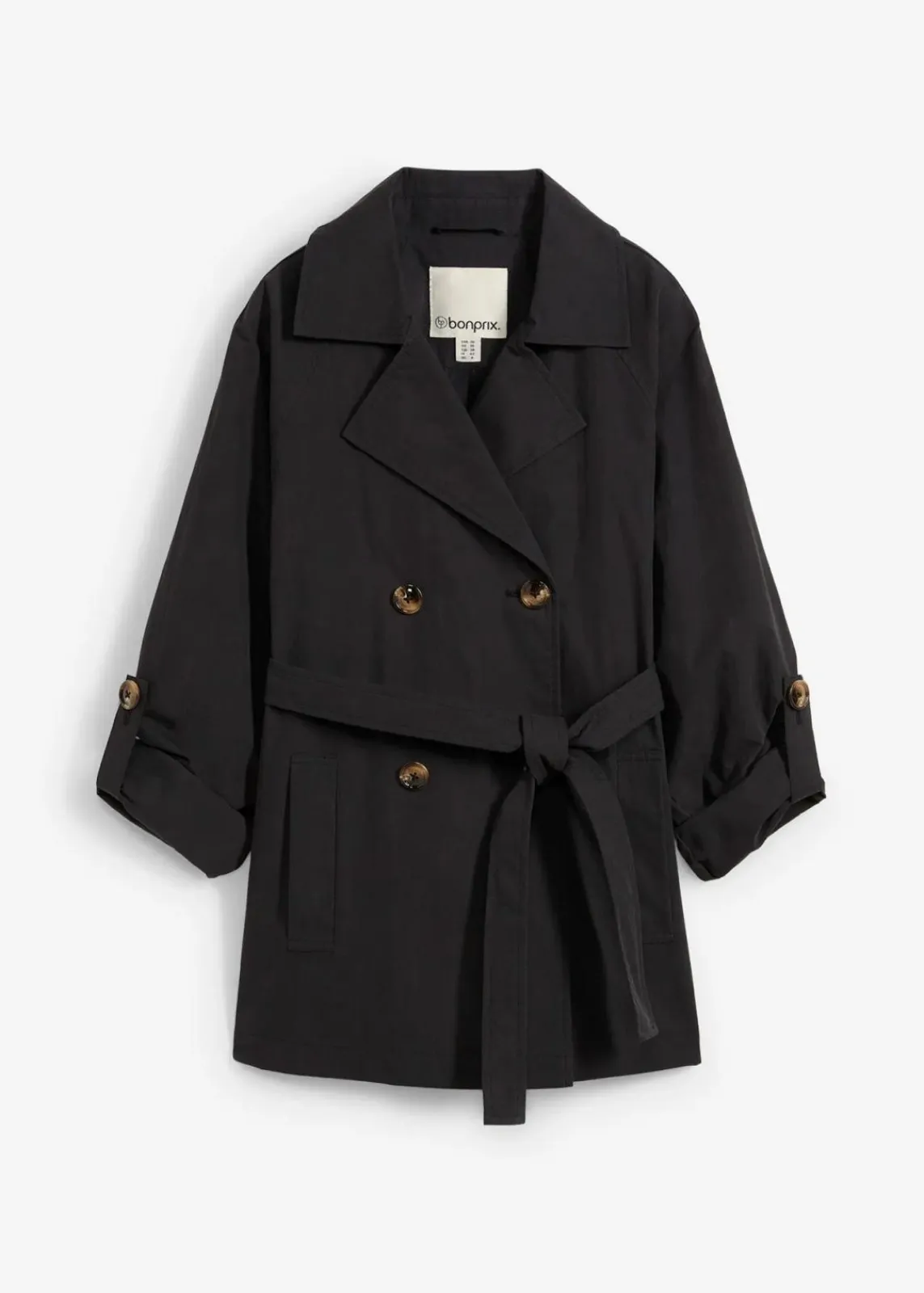 bonprix Jacken & Mäntel^kurzer Trenchcoat schwarz