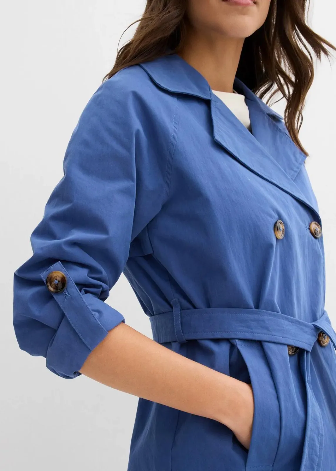 bonprix Jacken & Mäntel^kurzer Trenchcoat hellindigo