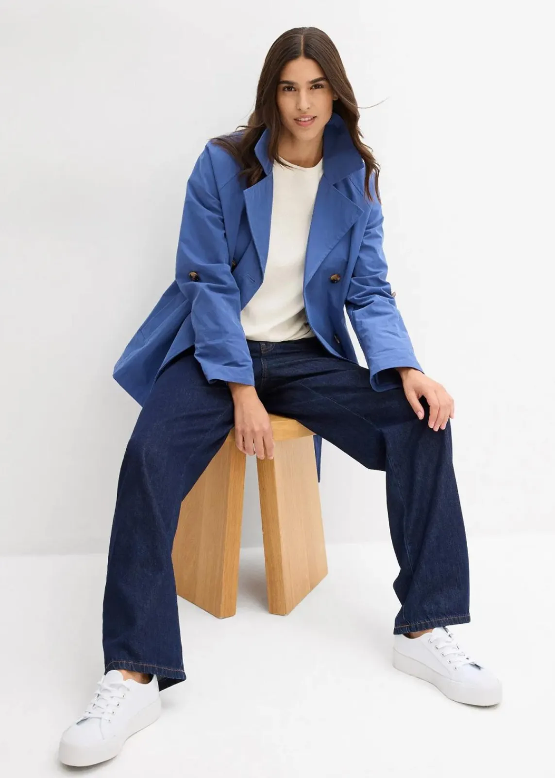 bonprix Jacken & Mäntel^kurzer Trenchcoat hellindigo