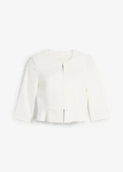 bonprix Bekleidung·Blazer|Umstandsmode^Kurzer Umstandsblazer aus Satin wollweiß