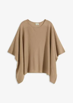 bonprix Ponchos|Schuhe & Accessoires In Spezialgrößen·Tücher & Ponchos^kurzer Wollponcho khakibeige