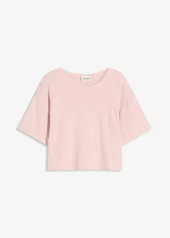 bonprix Zweiteiler & Sets|Shirts & Tops^Kurzes Boxy-Shirt aschrosa meliert