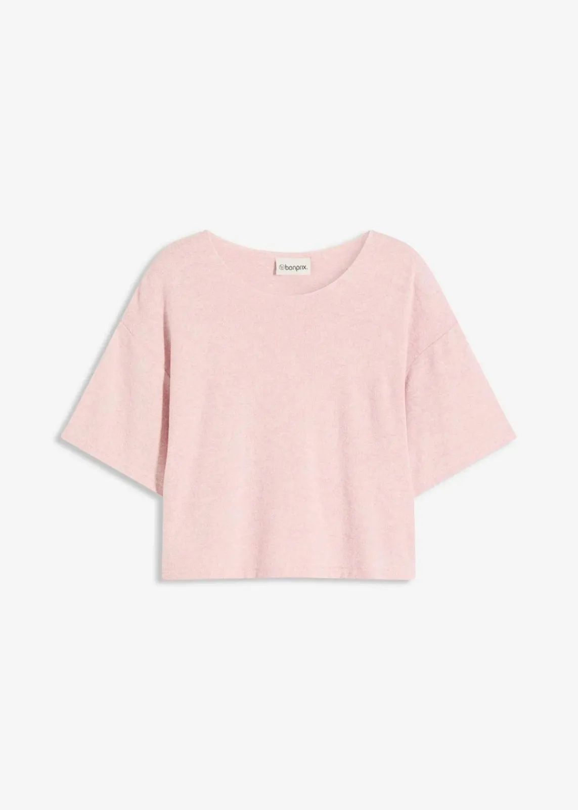 bonprix Zweiteiler & Sets|Shirts & Tops^Kurzes Boxy-Shirt aschrosa meliert