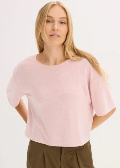 bonprix Zweiteiler & Sets|Shirts & Tops^Kurzes Boxy-Shirt aschrosa meliert