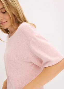bonprix Zweiteiler & Sets|Shirts & Tops^Kurzes Boxy-Shirt aschrosa meliert