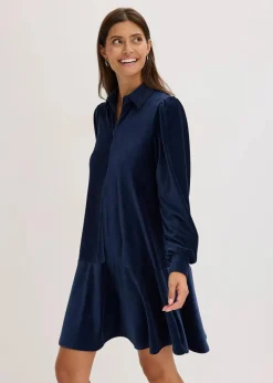 bonprix Kleider^Kurzes Cord-Kleid dunkelblau