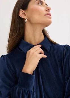 bonprix Kleider^Kurzes Cord-Kleid dunkelblau