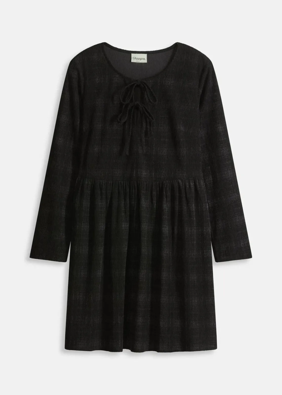 bonprix Kleider^Kurzes Cord-Kleid mit Karomuster schwarz bedruckt