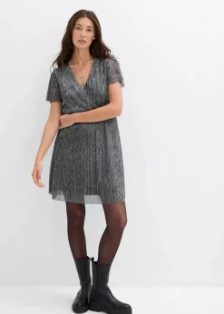 bonprix Kleider^Kurzes Glitzerkleid silber