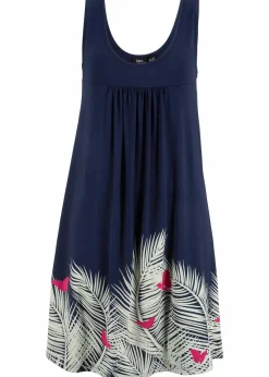bonprix Kleider^Kurzes Jerseykleid ohne Arm dunkelblau floral