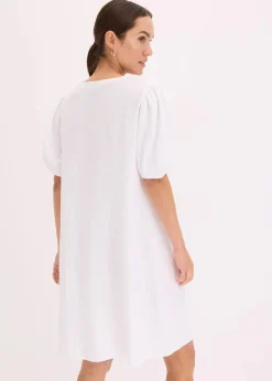 bonprix Bekleidung·Pullover & Strickjacken|Kleider^Kurzes Kleid aus Musselin weiß