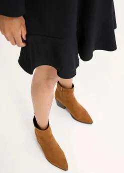 bonprix Bekleidung·Pullover & Strickjacken|Kleider^Kurzes Kleid mit Volant aus Punto di Roma schwarz