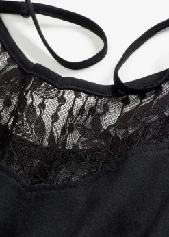 bonprix Nachtwäsche|Nachhaltigere Materialien^Kurzes Nachthemd aus softem Modal-Mix schwarz