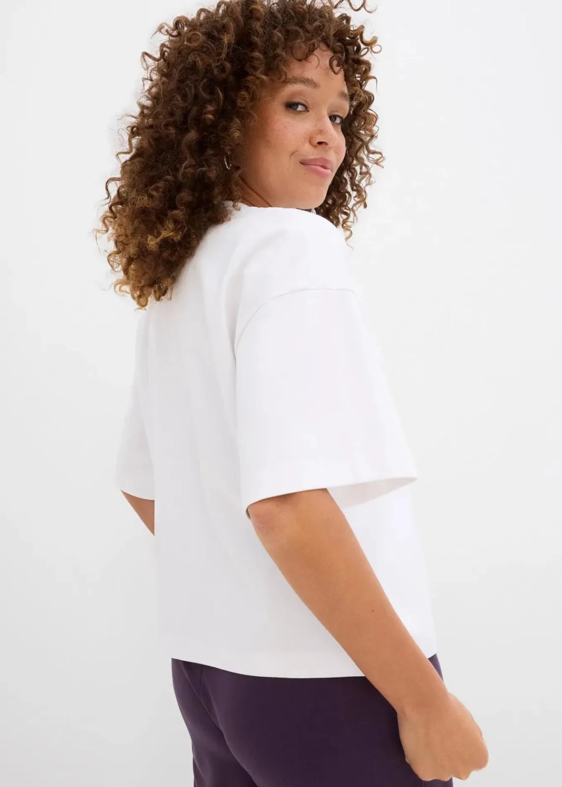bonprix Shirts & Tops|Basics^Kurzes Oversize-Shirt aus reiner schwerer Bio-Baumwolle weiß