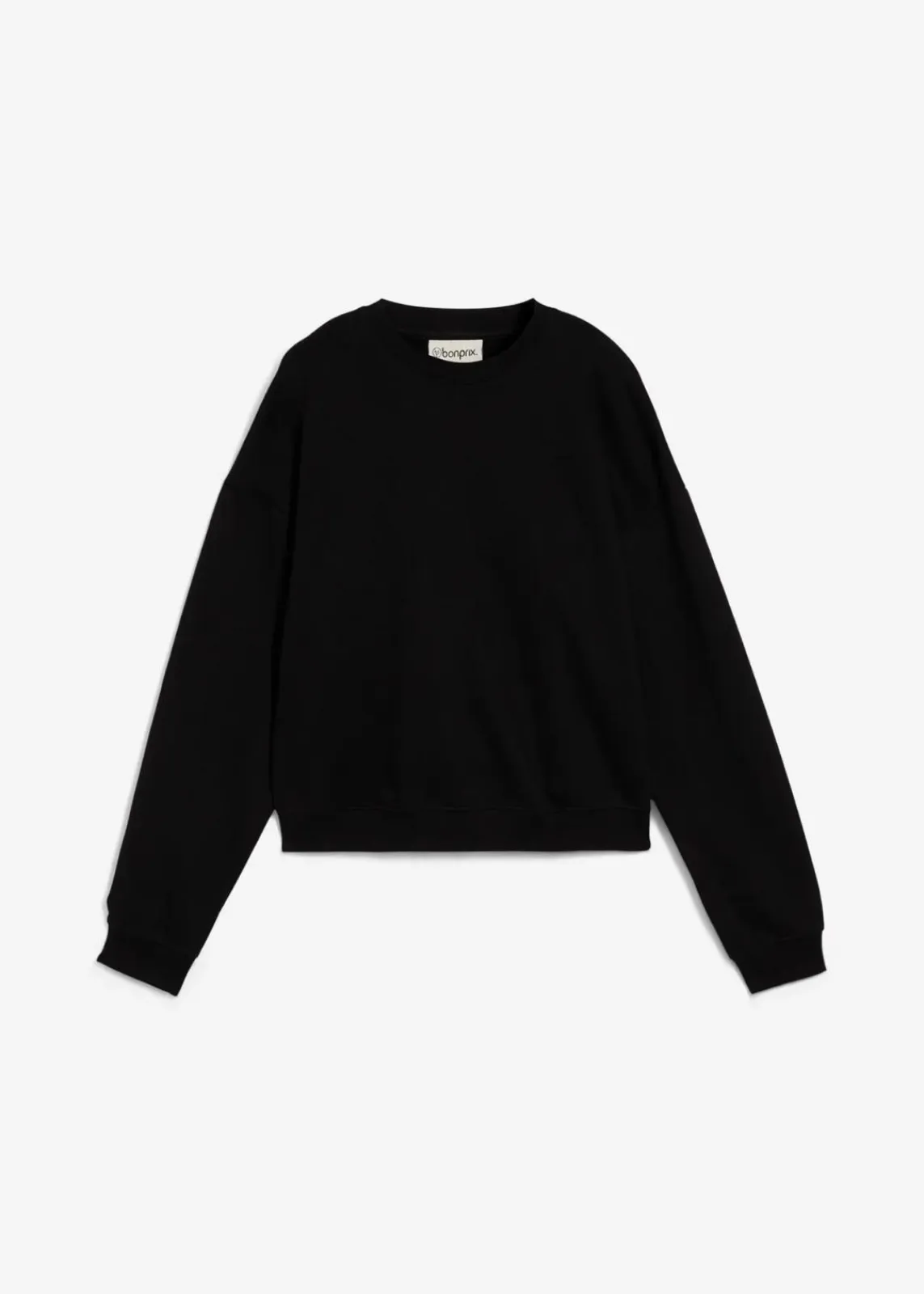 bonprix Nachhaltigere Materialien|Sweat^Kurzes Oversize-Sweatshirt aus reiner Bio-Baumwolle schwarz
