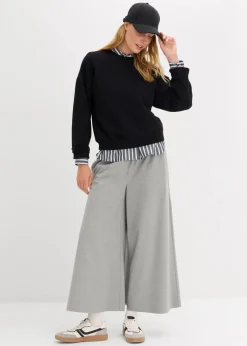 bonprix Nachhaltigere Materialien|Sweat^Kurzes Oversize-Sweatshirt aus reiner Bio-Baumwolle schwarz