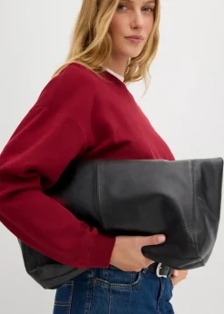 bonprix Nachhaltigere Materialien|Sweat^Kurzes Oversize-Sweatshirt aus reiner Bio-Baumwolle pflaumenrot