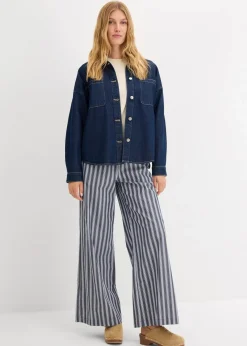 bonprix Bekleidung·Röcke|Bekleidung·Blusen & Tuniken^Kurzes Oversize-Sweatshirt aus reiner Bio-Baumwolle silbergrün