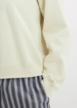 bonprix Bekleidung·Röcke|Bekleidung·Blusen & Tuniken^Kurzes Oversize-Sweatshirt aus reiner Bio-Baumwolle silbergrün