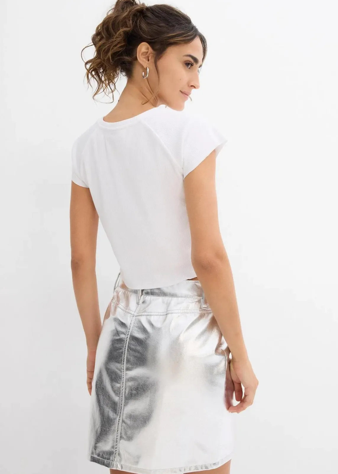 bonprix Shirts & Tops|Nachhaltigere Materialien^Kurzes Rippshirt weiß
