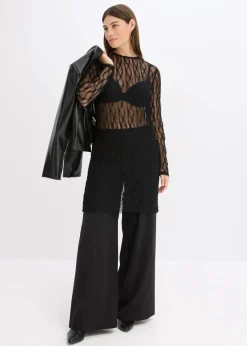 bonprix Bekleidung·Pullover & Strickjacken|Kleider^Kurzes Spitzenkleid schwarz
