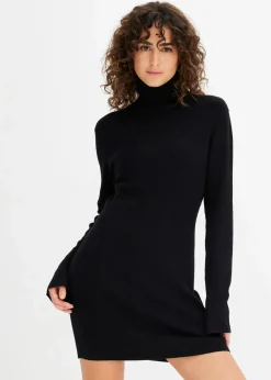 bonprix Bekleidung·Umstandsmode|Strickmode^Kurzes Strickkleid schwarz