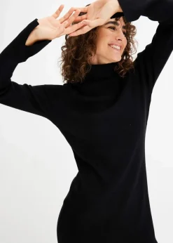 bonprix Bekleidung·Umstandsmode|Strickmode^Kurzes Strickkleid schwarz