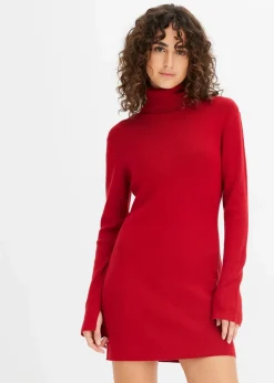 bonprix Bekleidung·Umstandsmode|Strickmode^Kurzes Strickkleid chillirot