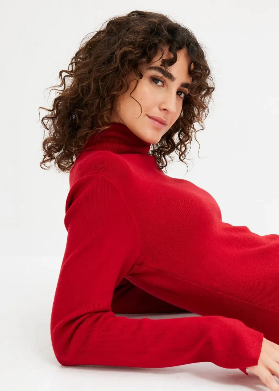 bonprix Bekleidung·Umstandsmode|Strickmode^Kurzes Strickkleid chillirot