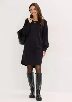 bonprix Bekleidung·Umstandsmode|Strickmode^Kurzes Strickkleid schwarz