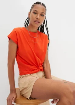 bonprix Shirts & Tops^Kurzes T-Shirt aus reiner Bio-Baumwolle blutorange