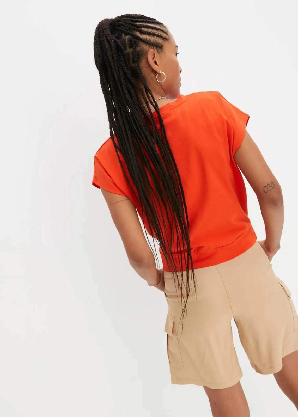 bonprix Shirts & Tops^Kurzes T-Shirt aus reiner Bio-Baumwolle blutorange