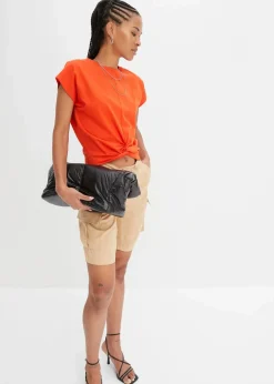 bonprix Shirts & Tops^Kurzes T-Shirt aus reiner Bio-Baumwolle blutorange
