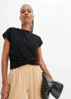 bonprix Shirts & Tops^Kurzes T-Shirt aus reiner Bio-Baumwolle schwarz