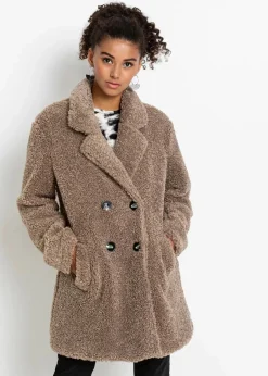 bonprix Jacken & Mäntel|Bekleidung·Hosen^Kurzmantel taupe