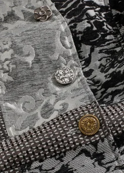 bonprix Jacken & Mäntel|Bekleidung·Hosen^Kurzmantel hellgrau/schwarz sonstige