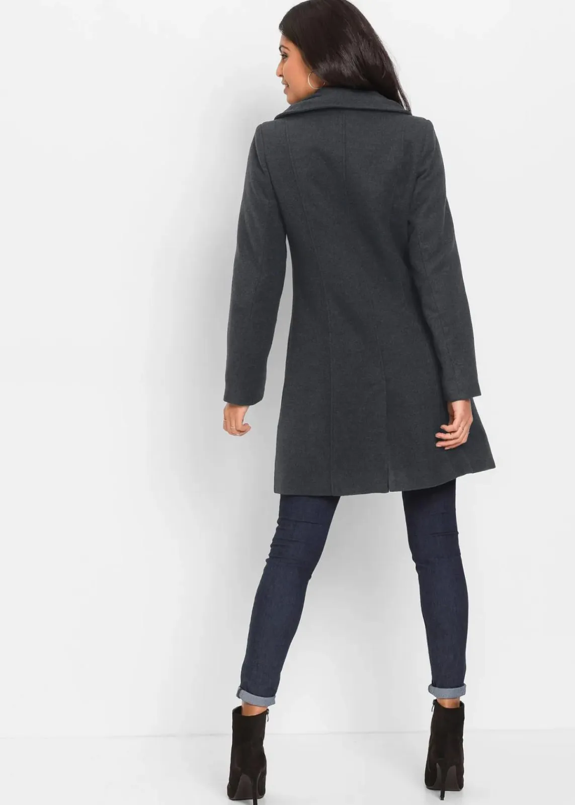 bonprix Jacken & Mäntel^Kurzmantel anthrazit meliert