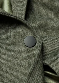 bonprix Jacken & Mäntel|Bekleidung·Hosen^Kurzmantel in Wolloptik dunkeloliv meliert