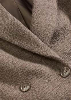bonprix Jacken & Mäntel|Bekleidung·Hosen^Kurzmantel in Wolloptik taupe/braun meliert