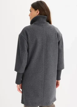 bonprix Jacken & Mäntel|Bekleidung·Hosen^Kurzmantel in Wolloptik anthrazit meliert