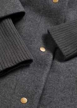 bonprix Jacken & Mäntel|Bekleidung·Hosen^Kurzmantel in Wolloptik anthrazit meliert