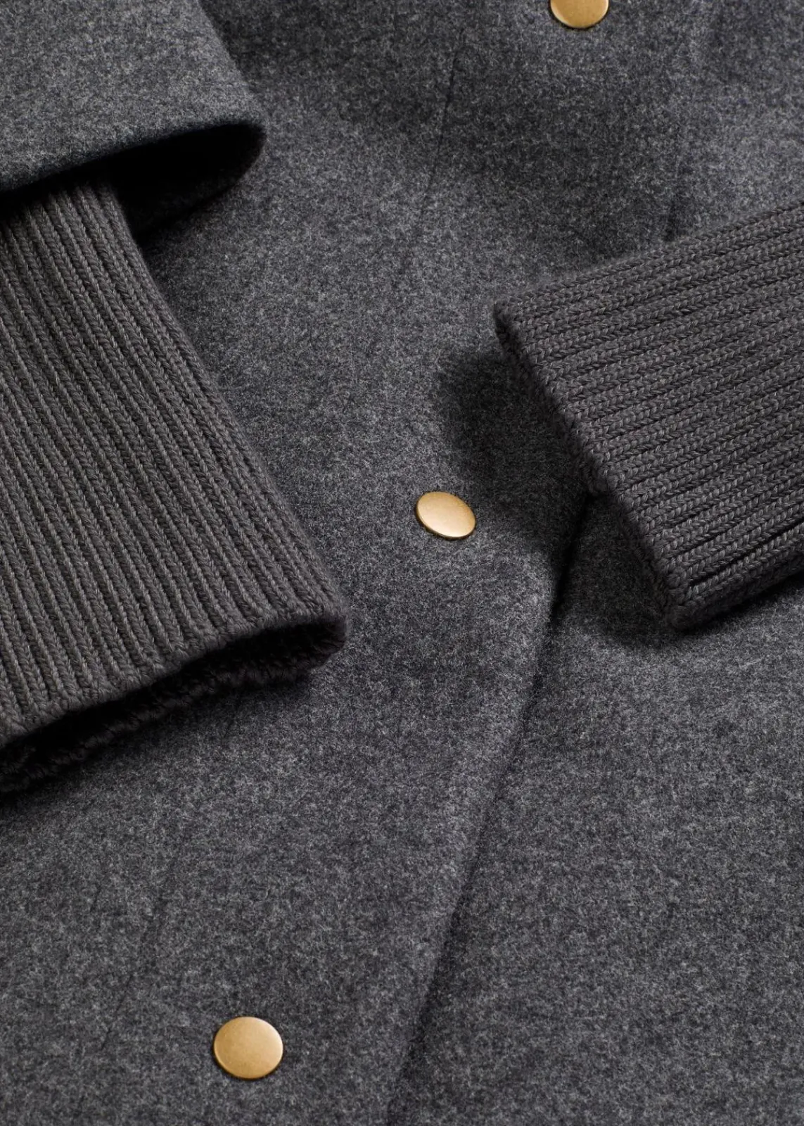 bonprix Jacken & Mäntel|Bekleidung·Hosen^Kurzmantel in Wolloptik anthrazit meliert