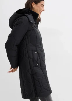 bonprix Bekleidung·Hosen|Jacken & Mäntel^Kurzmantel mit Diamant- Steppung und seitlichen Zippern schwarz