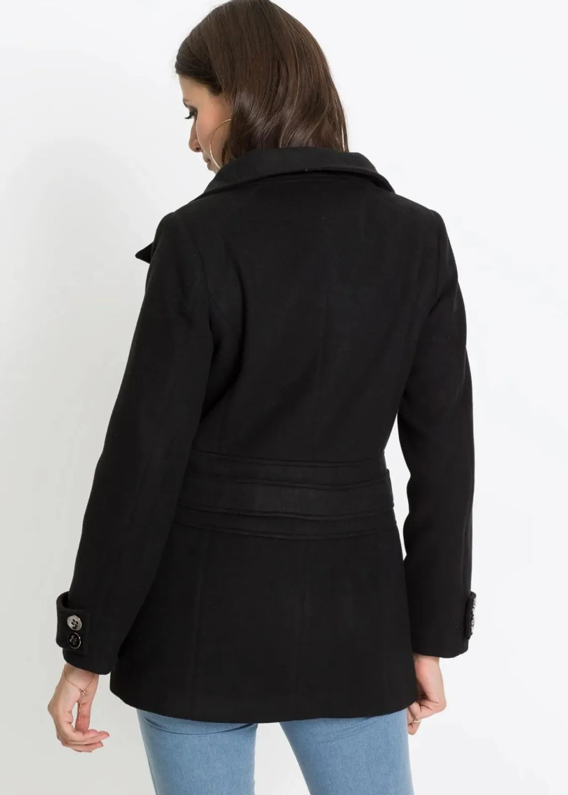 bonprix Kurzgrößen|Bekleidung·Hosen^Kurzmantel, Petite schwarz