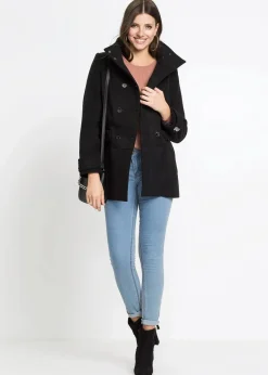 bonprix Kurzgrößen|Bekleidung·Hosen^Kurzmantel, Petite schwarz